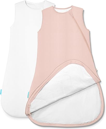 Saco de dormir súper suave 1.0 TOG, saco de dormir de viscosa de bambú premium para bebé, saco de dormir con cremallera de 2 vías, manta portátil
