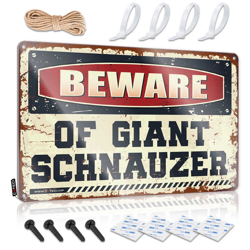Mwfkkaddb One Color Home Tin Sign Beware Of Giant Schnauzer Sign Funny Office Signs Decor Signs(30X40cm)