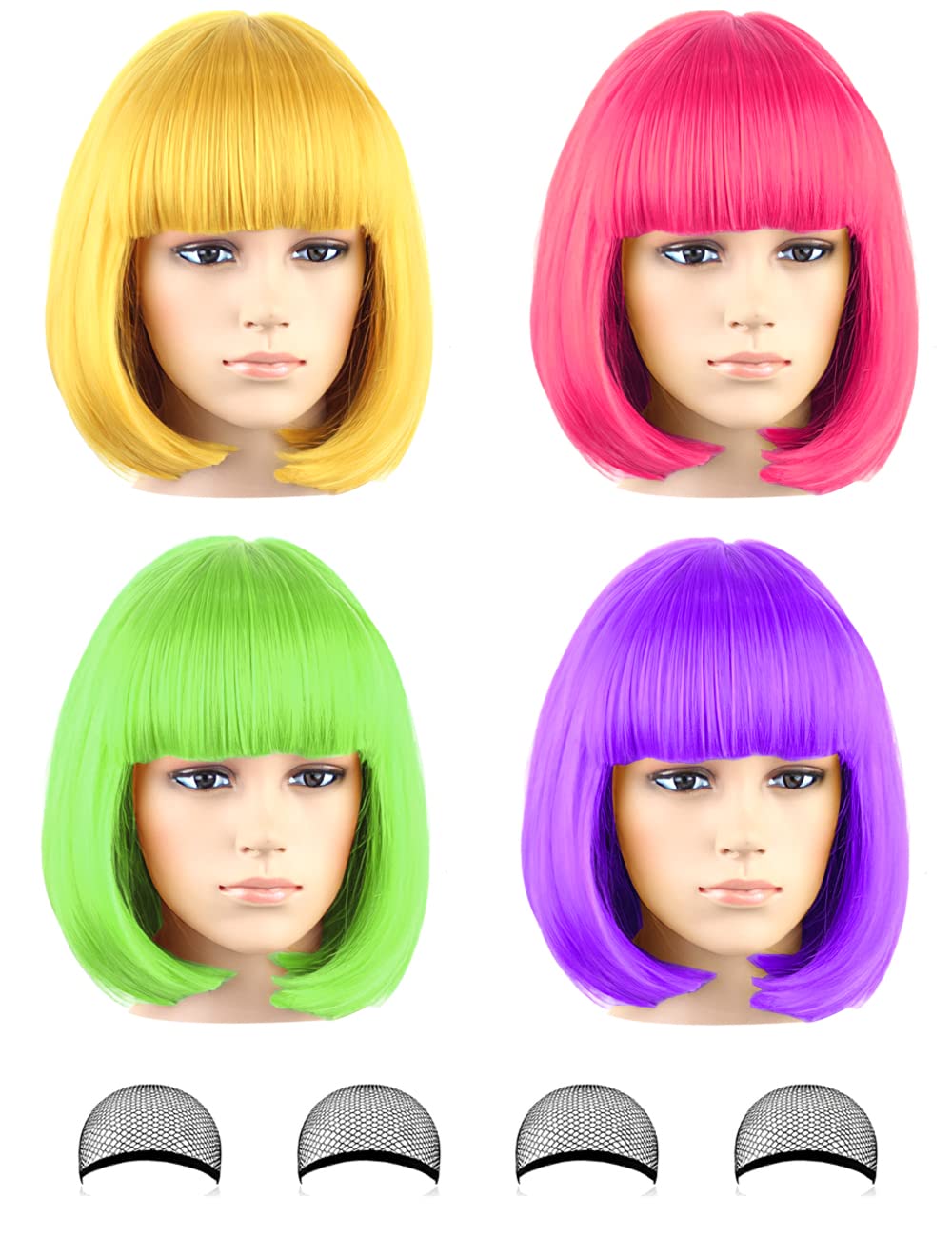 Colorful Wigs Party Wigs Next Day Delivery Colored Wigs Pack