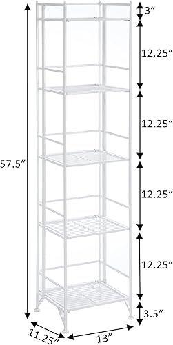 Miniatura 3 de Convenience Concepts Designs2Go - Estante para almacenamiento extra de 2 pisos, metal, plegable, Metal, Blanco