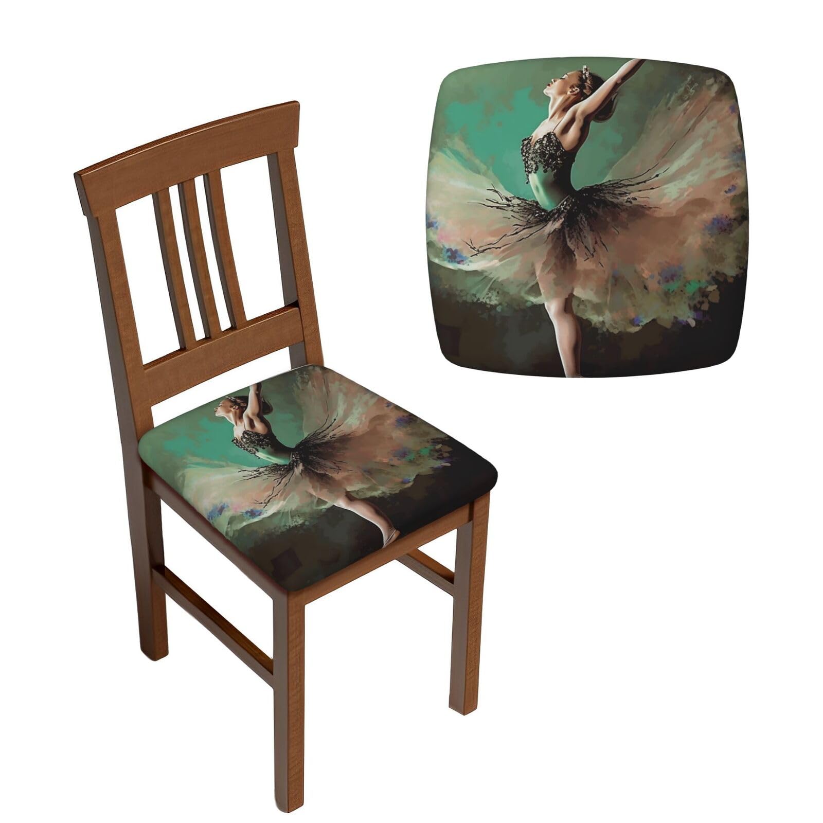 FodPand 4PCS Dining Chair Covers for Dining Room Ballerina Like Butterfly Chair Seat Cover Stretch Parsons Chair Slipcover Removable Washable Seat Cushion Slipcovers Cover for Kitchen Office