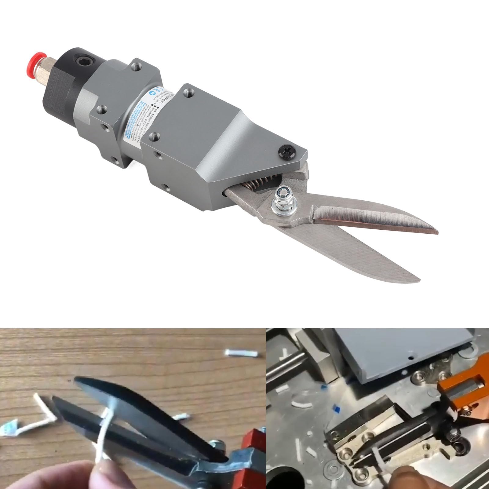 Tijeras Neumáticas de Acero, Pinza Neumática, Máquina Cortadora de Calibre de Corte para Láminas de Metal para Fibra/cobre/hierro/plástico, Herramienta de Corte Duradera para Trabajadores