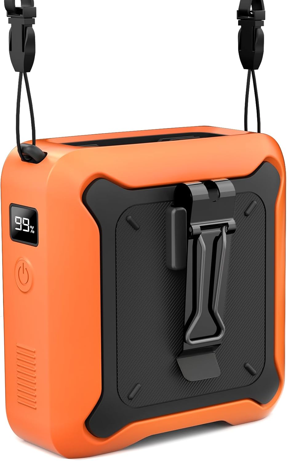 Portable Waist Fan Clip on Belt Under Shirt w/LED Display & Flashlight, 8000mAh Battery Powered, Rechargeable 5-Speed 14600RPM Personal Cooling Fan for Construction, Warehouse, Outdoor Jobsite, Orange Portable Waist Fan Clip on Belt Under Shirt w/LED Display & Flashlight, 8000mAh Battery Powered, Rechargeable 5-Speed 14600RPM Personal Cooling Fan for Construction, Warehouse, Outdoor Jobsite, Orange
