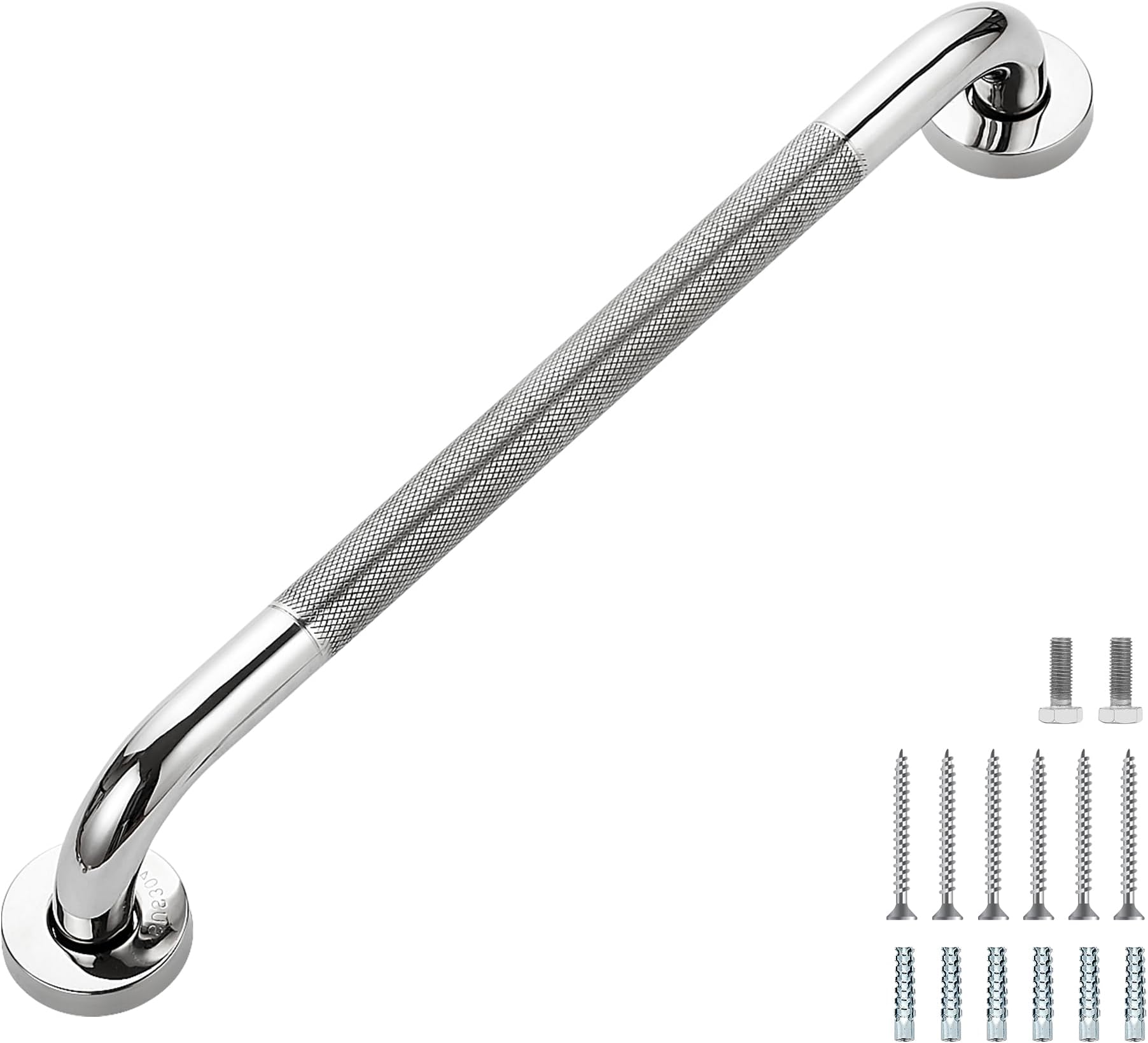 Grab Bars for Shower, 1 Pack 18-Inch Anti Slip Shower Handles for Elderly, Safety Shower Grab Bar, Stainless Steel Handicap Grab Bars for Bathroom (Polished Nickel 1" Diameter)
