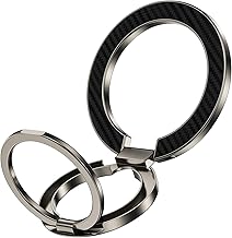 Smartphone Ring, Double-Sided Magnet, Magsafe Ring, Supports Wireless Charging, Smartphone Stand, Magnet, 1 Magnet Safe Seal, Strong Adhesion, Magnetic Strengthening, Foldable, Aluminum Alloy, 360