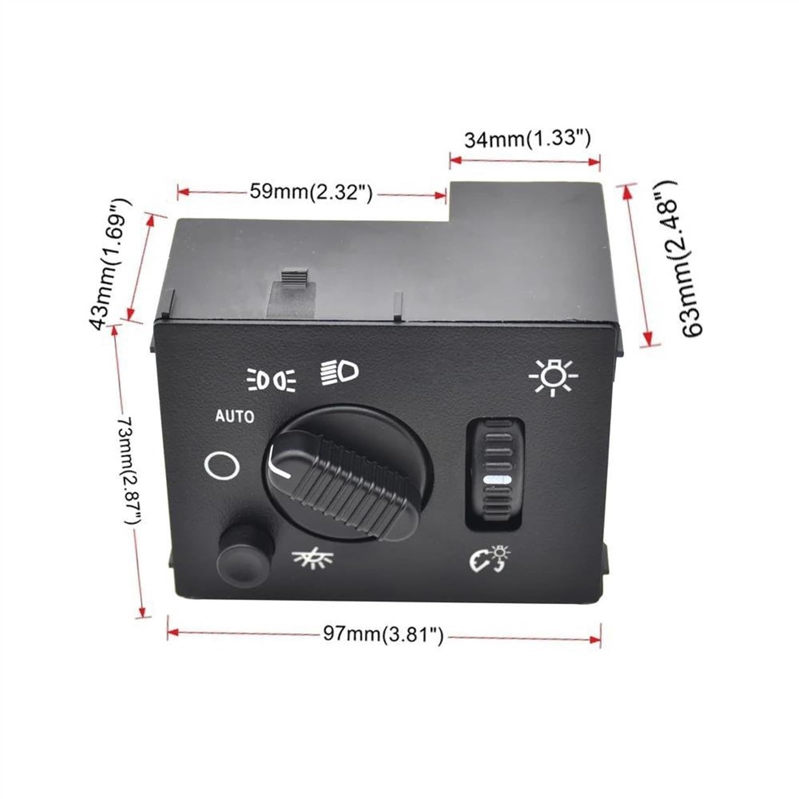 Kompatibel Mit Chevy Für Silverado 1500HD 2500HD 2003–2007 Autozubehör Scheinwerferschalter-Montageknopf Nebelscheinwerfer-Scheinwerfer-Steuerschalter 19381535 15194803 Auto-Hauptlichtschalter(Headlig