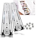 YENUO Heavy Duty Drawer Slides Full Extension Side Mount 12 14 16 18 20 22 24 26 28 30 32 34 36 40 Inch Metal Rails Track Guide Glides Runners 150 Lbs 1 Pair (Without Lock, 20 inch)