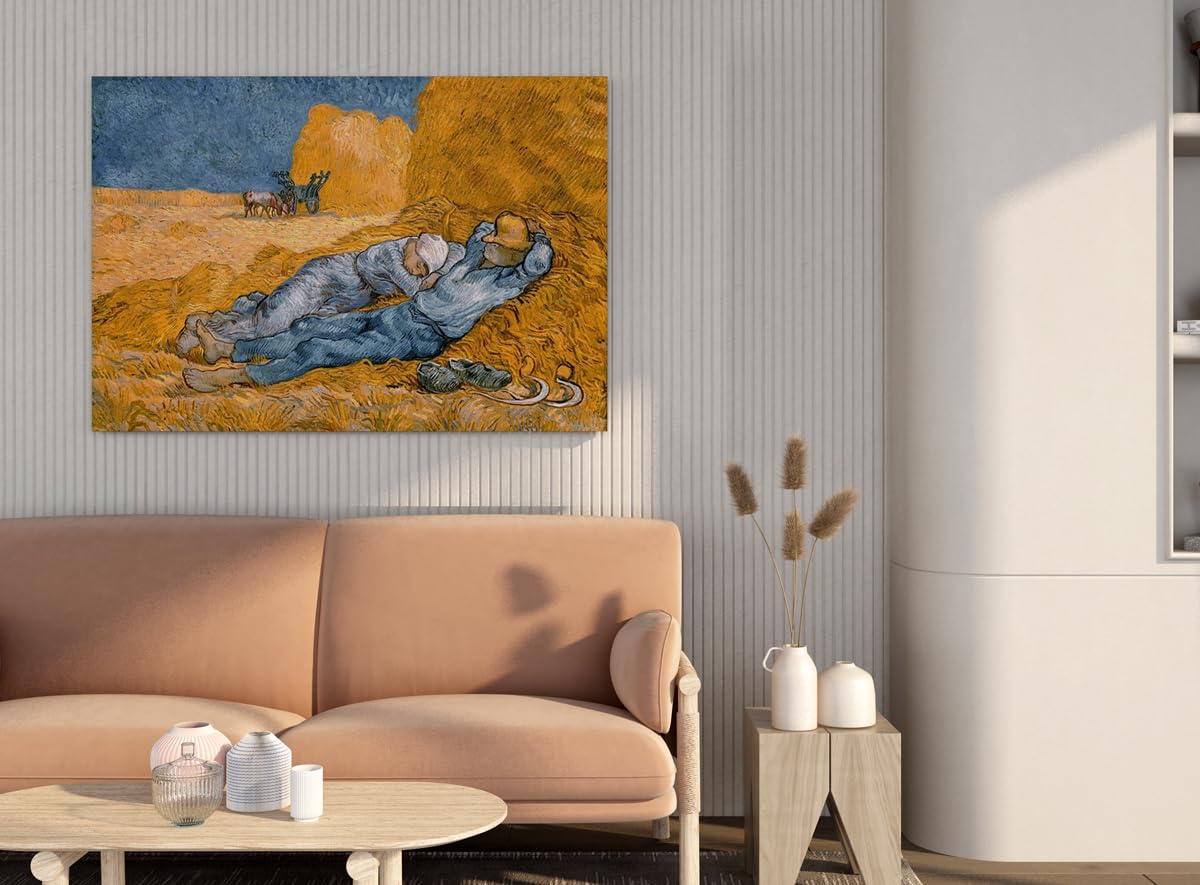 La Siesta | Vincent van Gogh | Postimpresionismo | Cuadro Canvas Wall Art | Impresión Giclée lienzo algodón puro | Bastidor 3cm | 40x55cm