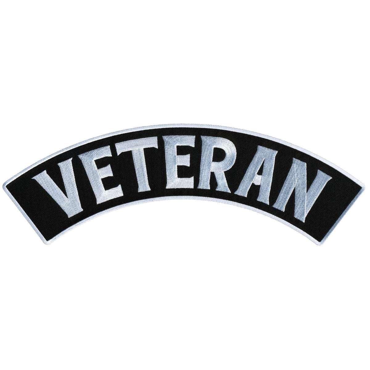 Hot Leathers Veteran 12” X 3” Top Rocker Patch PPM4177-12 Width x 3 Height Inches