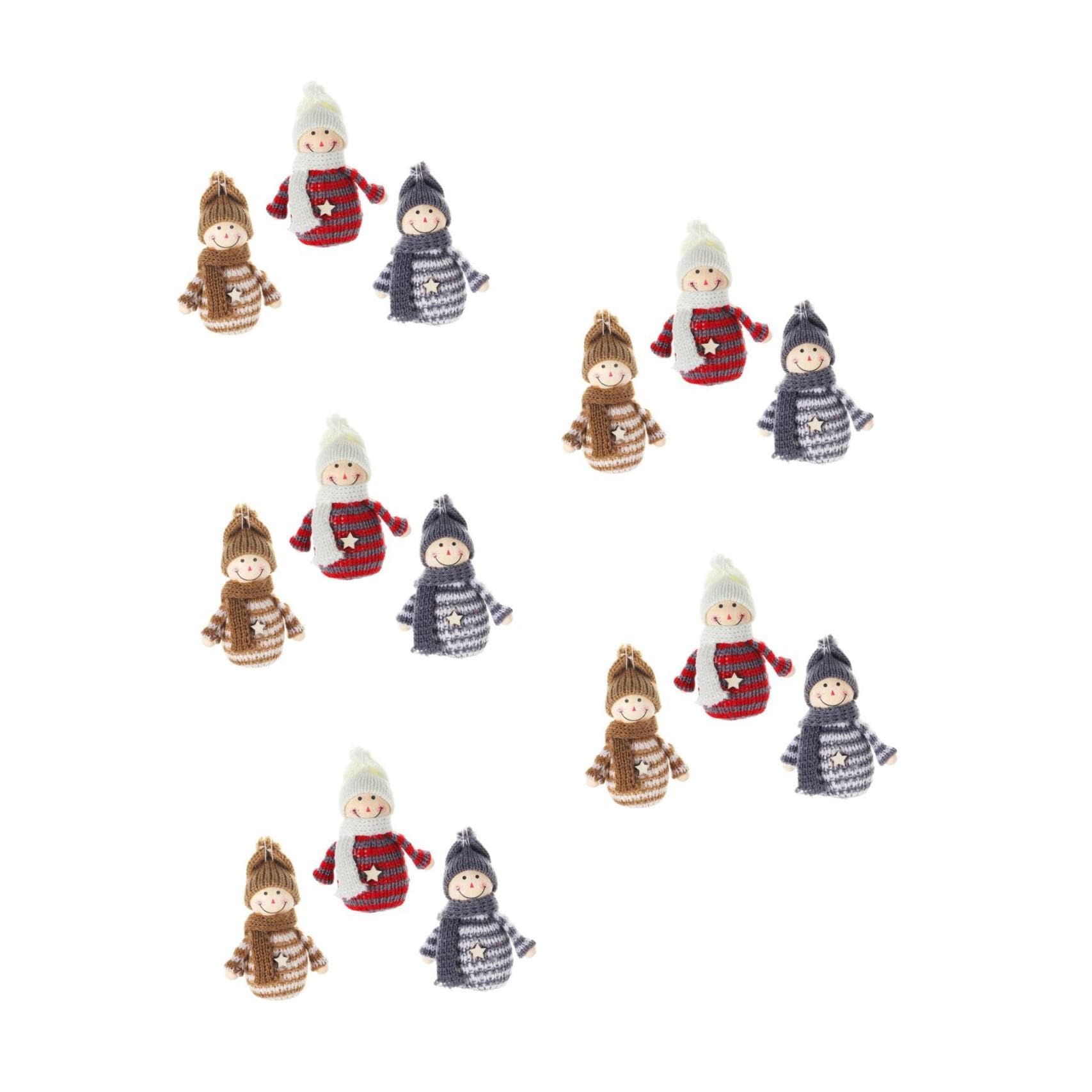 Toyvian 5 Sets Einzigartiges Schneemann-Ornament Weihnachts-schneemann-dekorationsset Weihnachts-schneemann-Puppe Festliches Hängendes Ornament Für Zuhause 3 Stück * 5