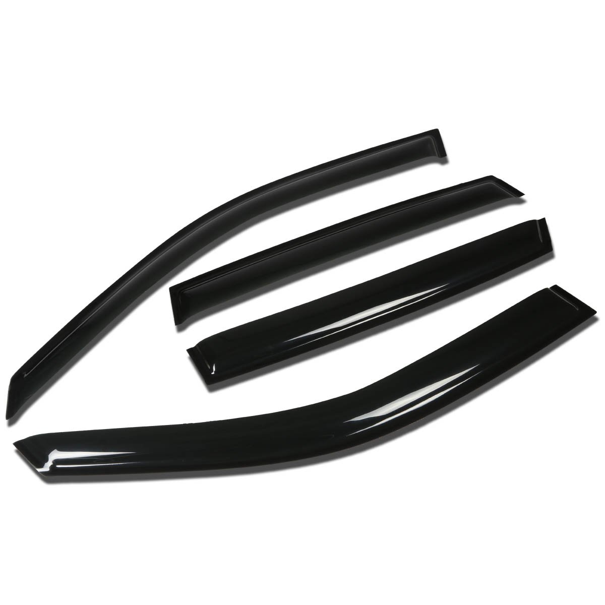 dna motoring set of 4 tape-on window rain guards compatible with 04-07 chevrolet malibu smoke tint window visor shade/sun wind/rain deflector, wvs-218