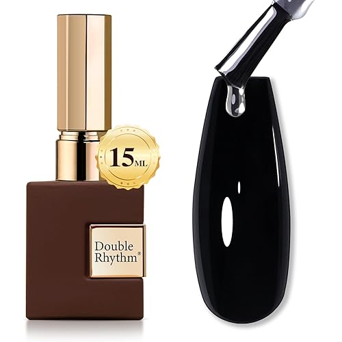 Double Rhythm Esmalte de uñas de gel 2 en 1 con purpurina de 0.5 fl oz, esmalte de uñas de gel de color naranja, esmalte de remojo, arte de