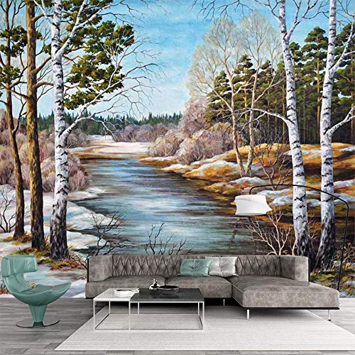 Lanyu Carta Da Parati Carta Da Parati 3d Personalizzata Carta Da Parati Paesaggio Naturale Pittura Ad Olio Stile Foto Papel De Parede Dipinta A Mano