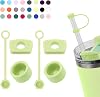 Silikon Dökülme Durdurucu Seti Stanley Cup 2.0 30oz ve 40 oz Hasır Kapaklı (2'li Set, Citron)