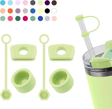Silikon D k lme Durdurucu Seti Stanley Cup 2.0 30oz ve 40 oz Has r Kapakl  2li Set, Citron