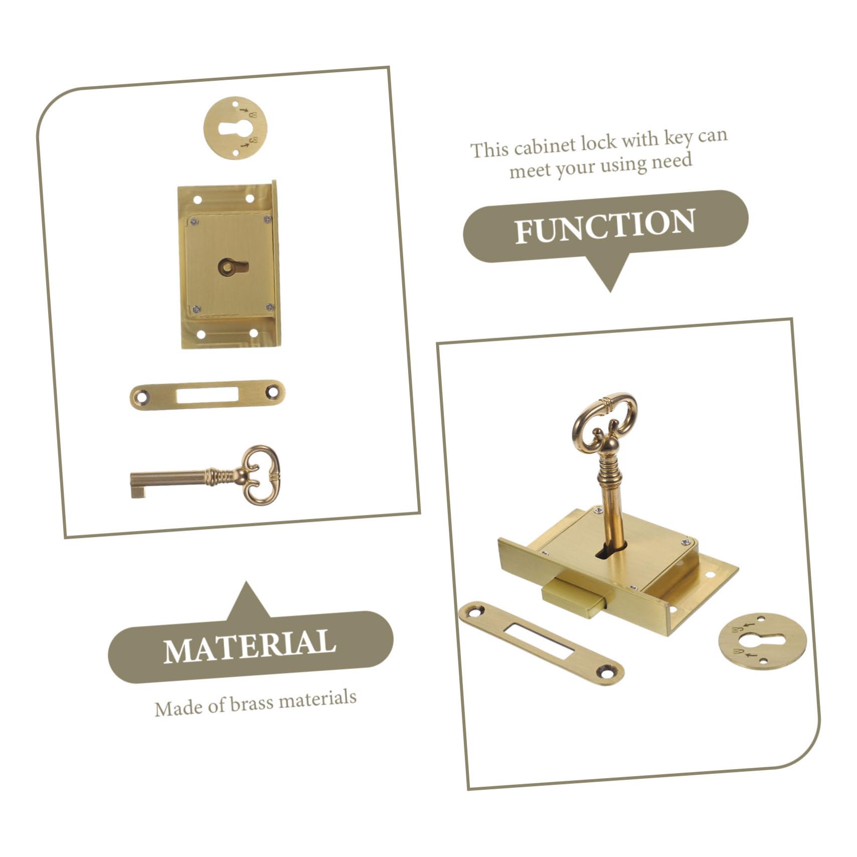 SOLUSTRE Schranktürschloss Vintage Stil Schublade Lock Messing Schloss Für Schreibtisch Möbel Schließfachtürschloss Schrankmöbelschlösser