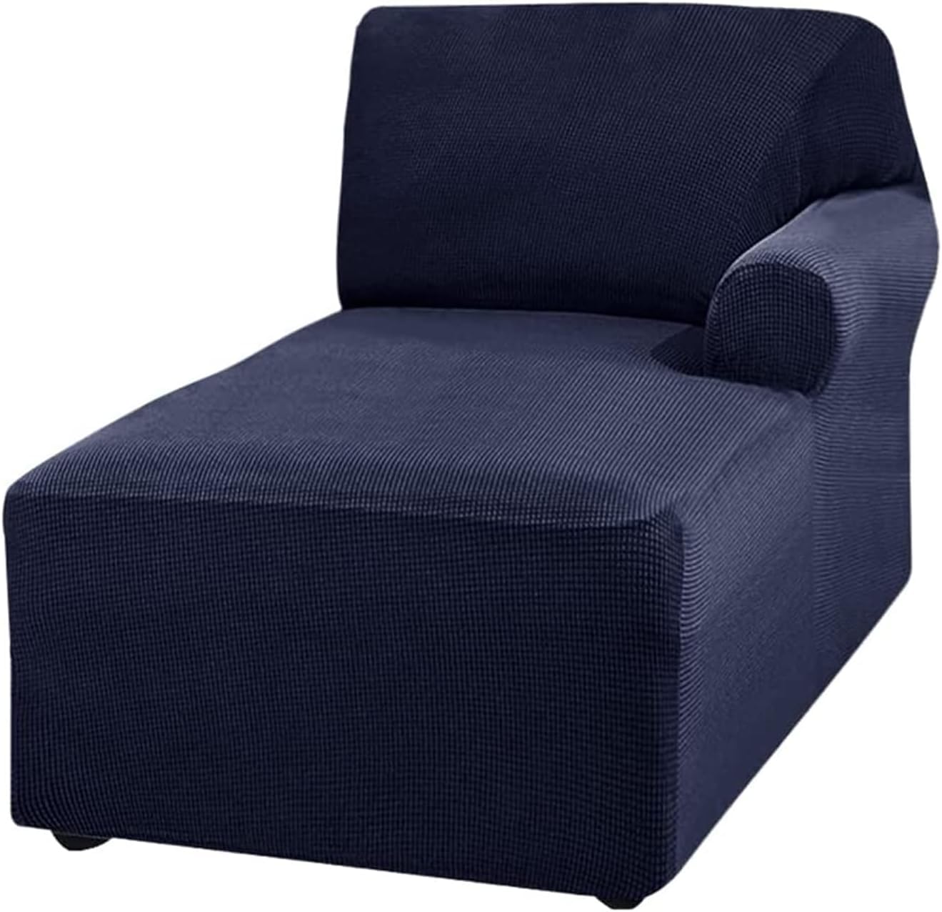 SFYZ HOME Jacquard Chaise Lounge Cover,Modern Polar Fleece sectional Sofa slipcover,Stretch Left/Right Armchair Cover for loveseat L Shaped Sofa (Navy