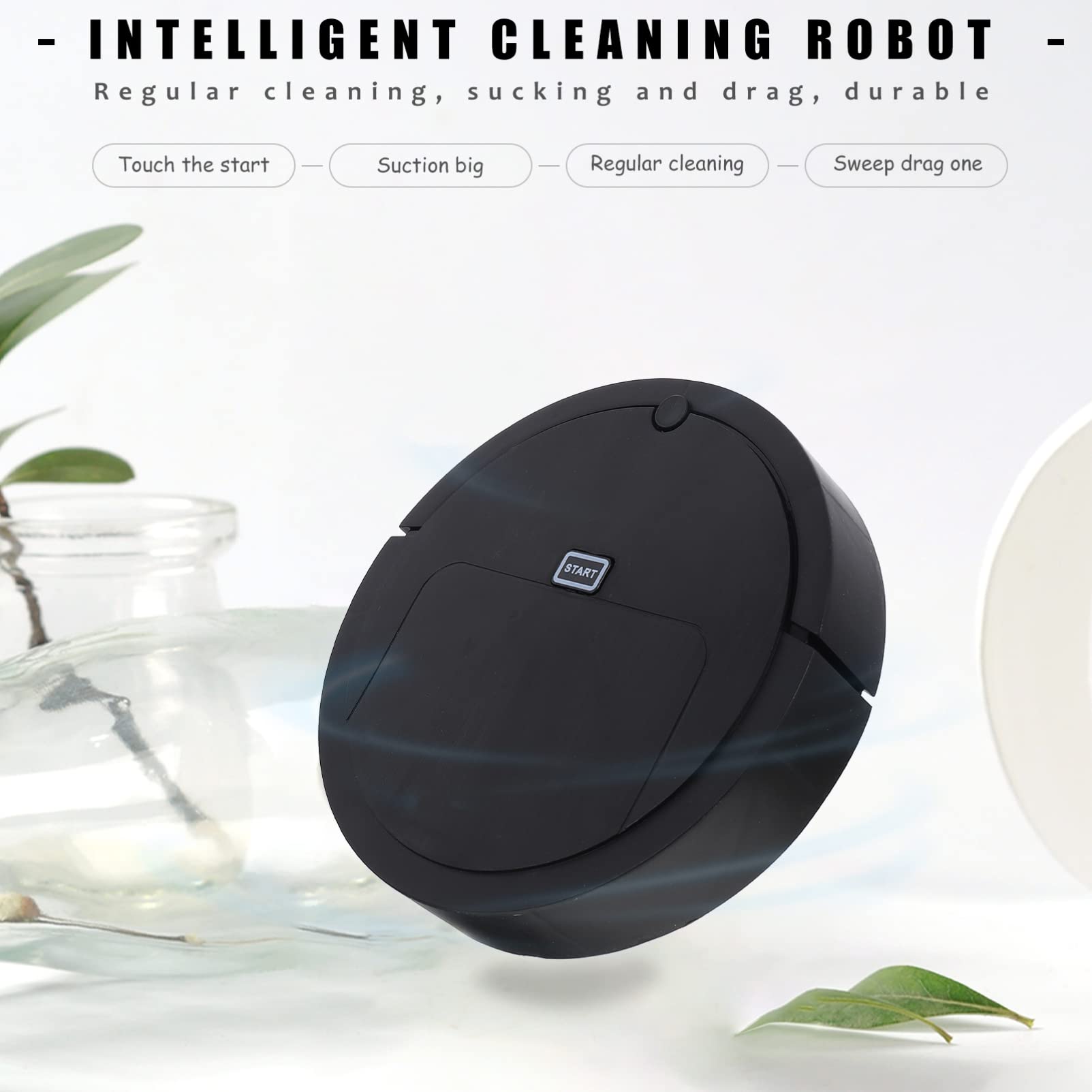 Alipis Jouet aspirateur pour enfants, robot de nettoyage électrique, jouet de nettoyage pour la maison, jeu de rôle, outils de nettoyage pour enfants (noir