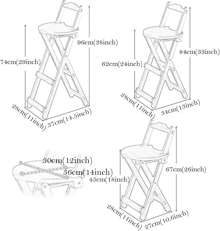 Gain de place : tabouret de bar pliant en bambou dossier - 4