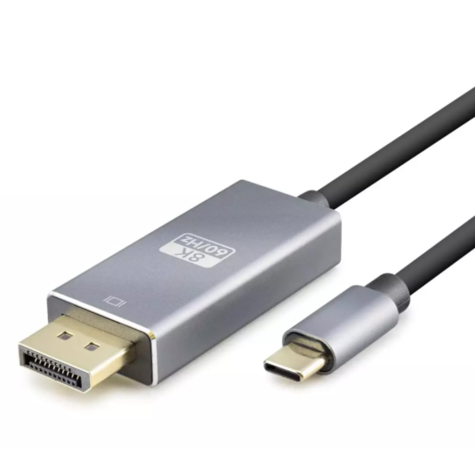Hadron HDX7859 kabel USB-C na DisplayPort 1.4, 1,8 m - 8K 60 Hz, 4K 144 Hz, kompatybilny z Thunderbolt 3/4, aluminiowa obudowa ze złotymi końcówkami, 1,8 m