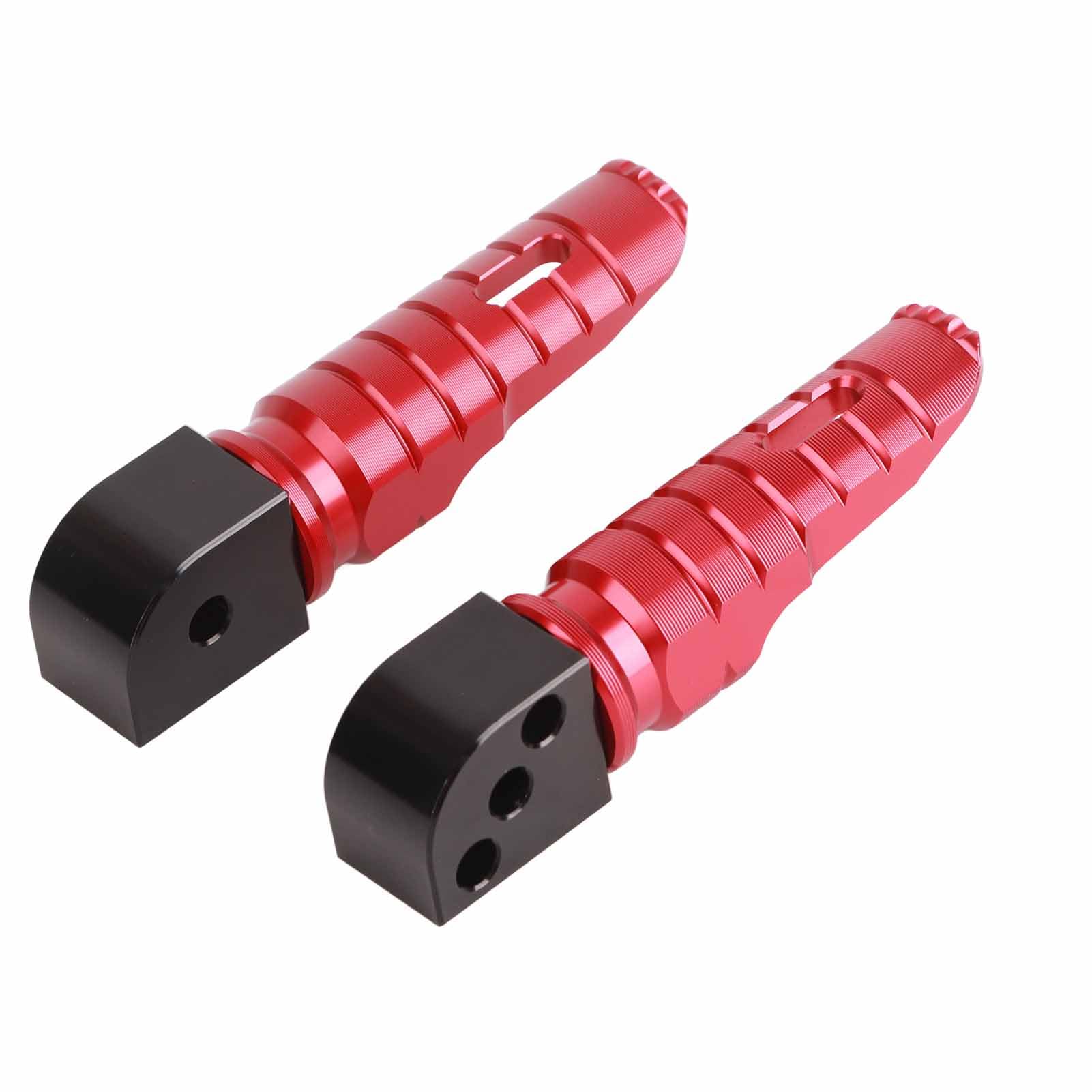 Pedane Posteriori, Pedali di Ricambio in Lega di Alluminio Anodizzato per Moto, con Superficie Antiscivolo, Adatti per Z800 Z650 Z900 Z1000SX 250 300 400 650 (rosso)
