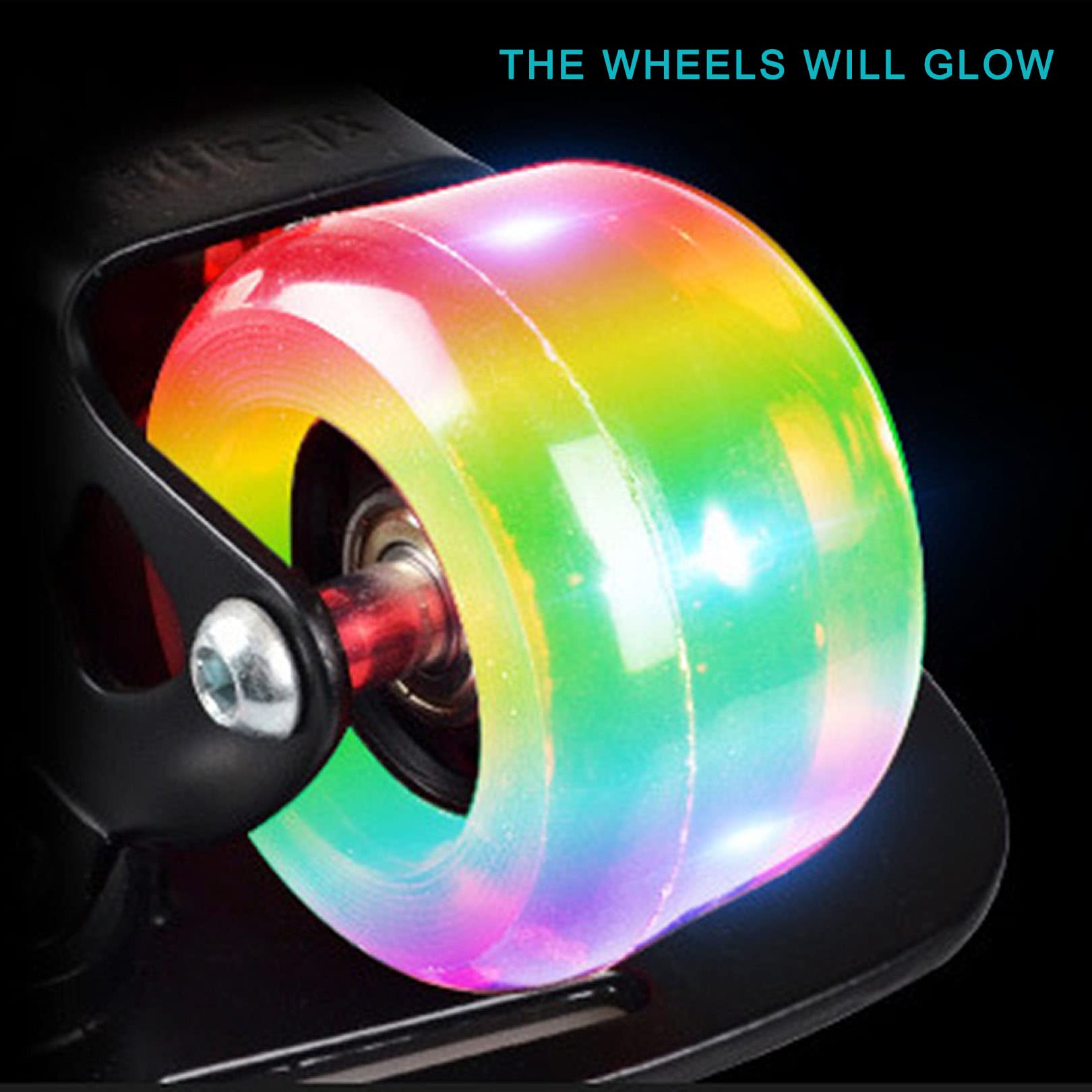 Anti-Rutsch Drift Skates, Split Freeline Rollschuhe mit PU-Rädern, Anzug für Outdoor, Jugendliche, Erwachsene, Anfänger, Blau/Rot/Transparent Farbe