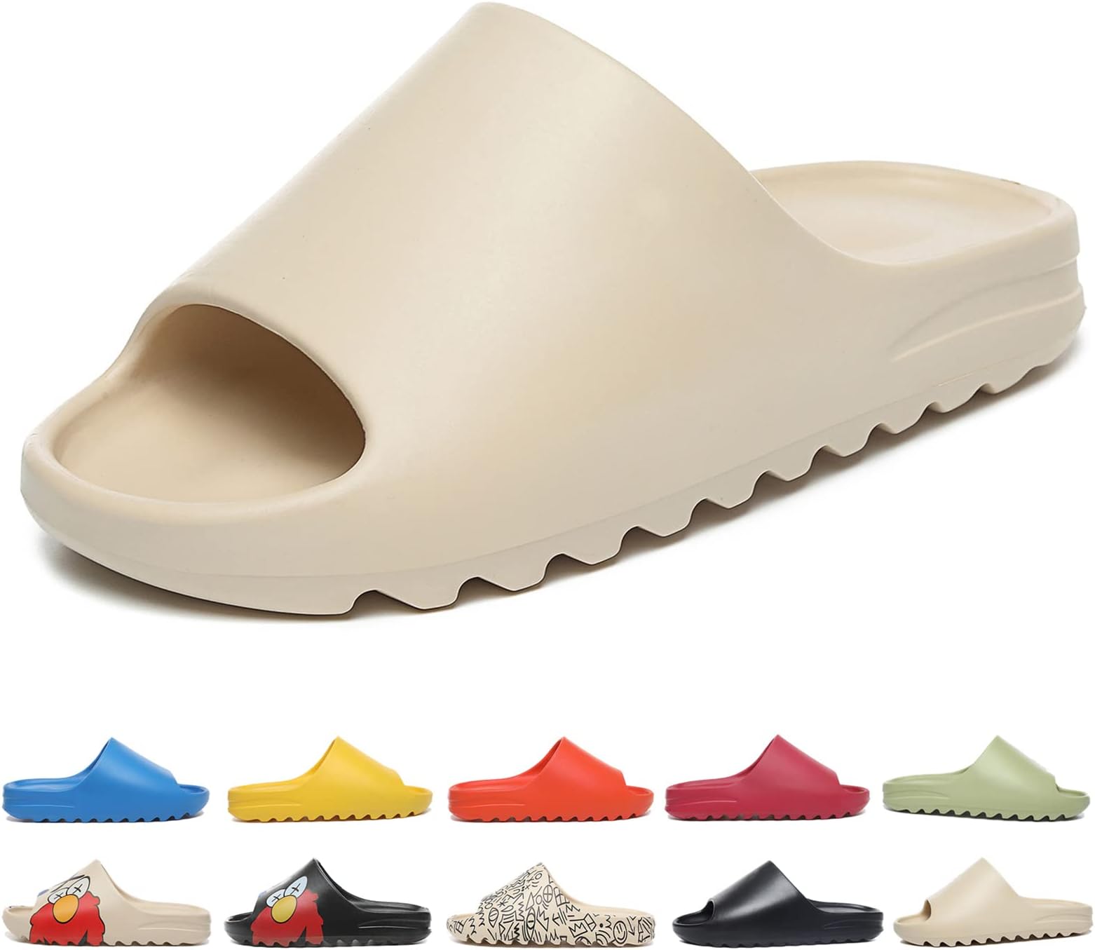 Cloud Sliders for Women and Men Non-Slip Quick Dry Shower Slippers Ultra-Soft Thick Sole Slides Beach Sandals House Pillow Slides for Indoor & Outdoor