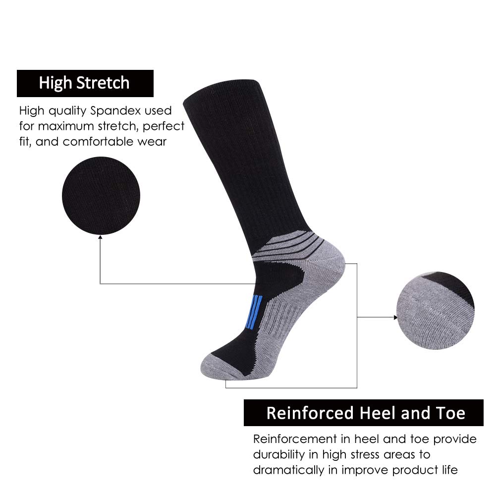 JOYNÉE Calcetines deportivos para hombre para correr y entrenar, paquete de 6 - Negro -
