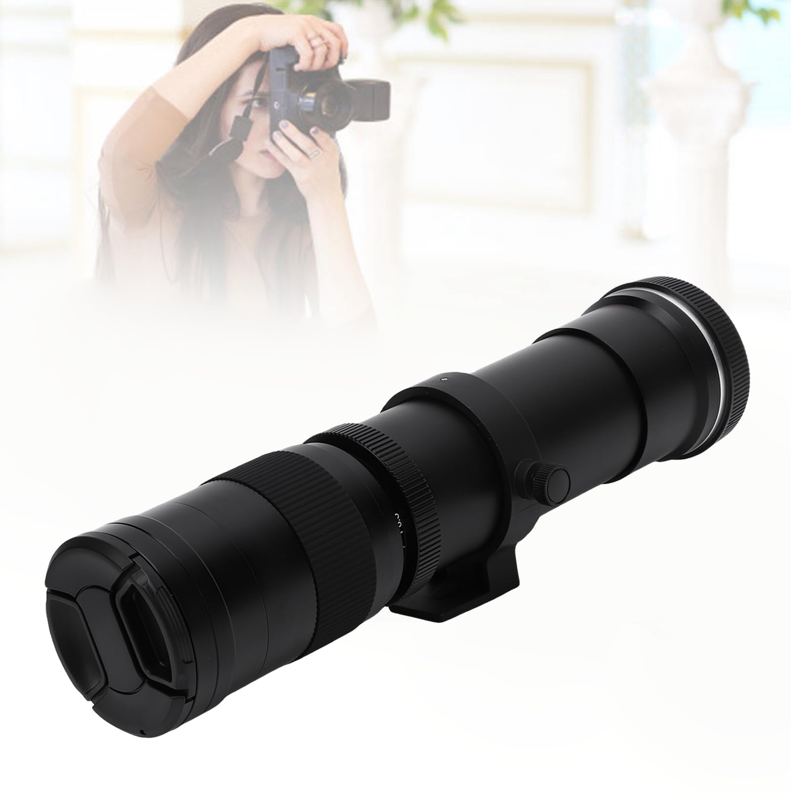 Jectse Objectif TéléObjectif Manuel 420-800 Mm F 8.3, Verre Optique en Alliage D'aluminium, Mise au Point Manuelle, Objectif Zoom RF pour Appareil Photo sans Miroir à Monture RF, (Black)