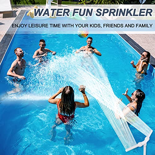 Swimming Pool Waterfall Fountain Spray - 2 Fountain Heads Water Sprinkler, Cool & Warm Pool Spa Water Temperatures, Water Fun Pool Aerator Backyard Decor for above & In-ground Indoor Outdoor Pools