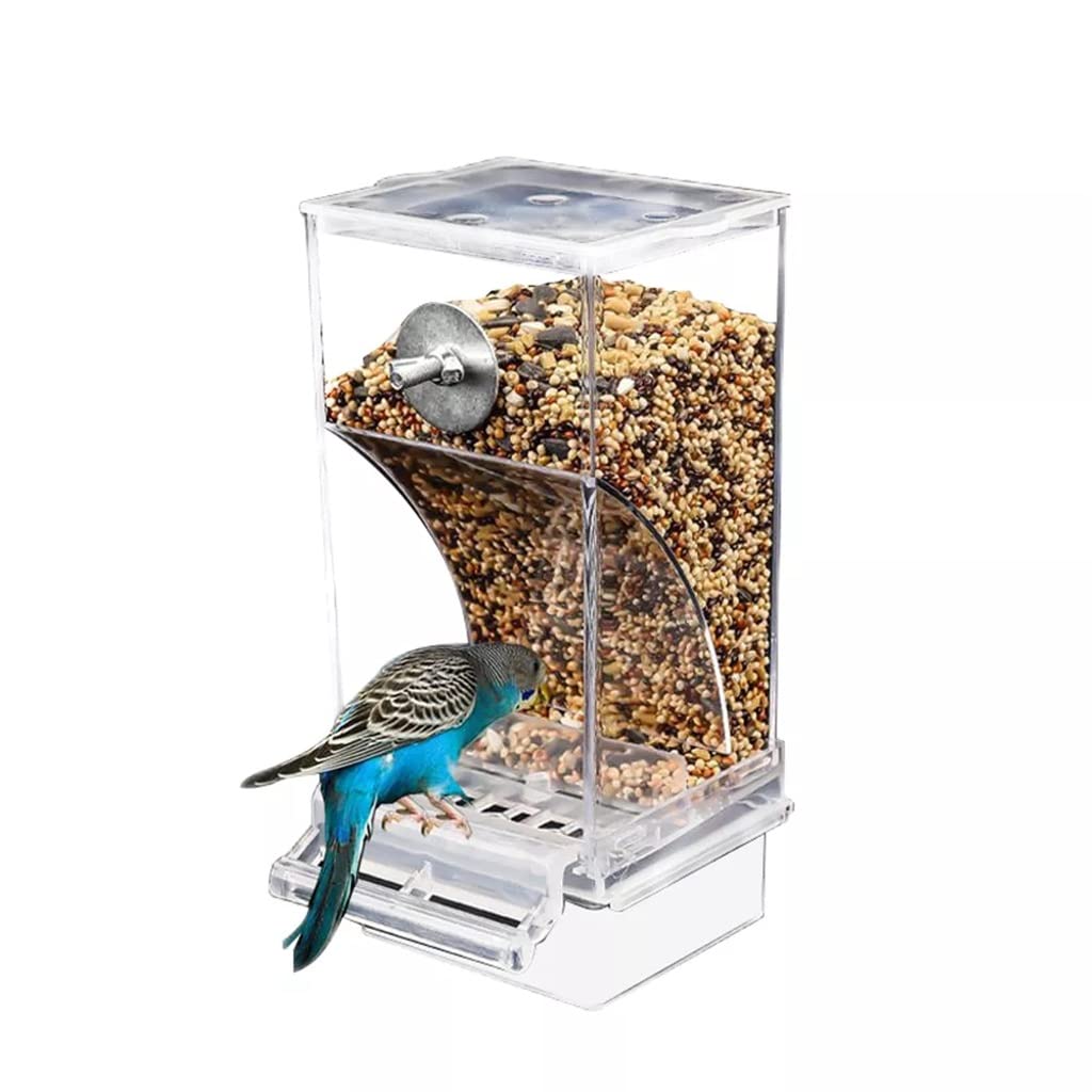 Comedero automático para pájaros, comedero para pájaros a Prueba de Salpicaduras, Accesorios para jaulas de pájaros, contenedor de Comida para pájaros para Periquito, Canario, cacatúa, pinzón
