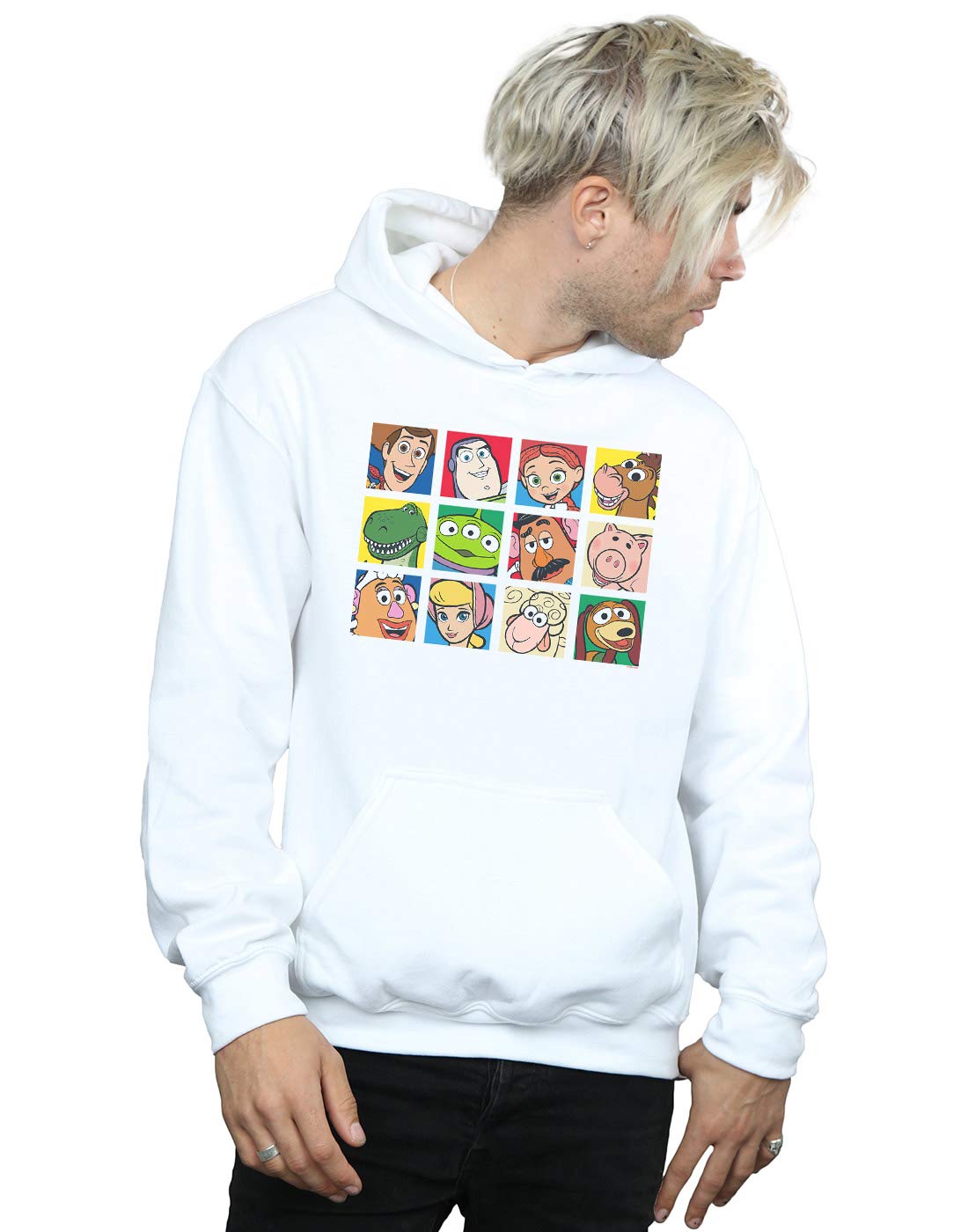 Absolute Cult Men's White Disney Toy Story Character Squares Hoodie XXXXX-Large