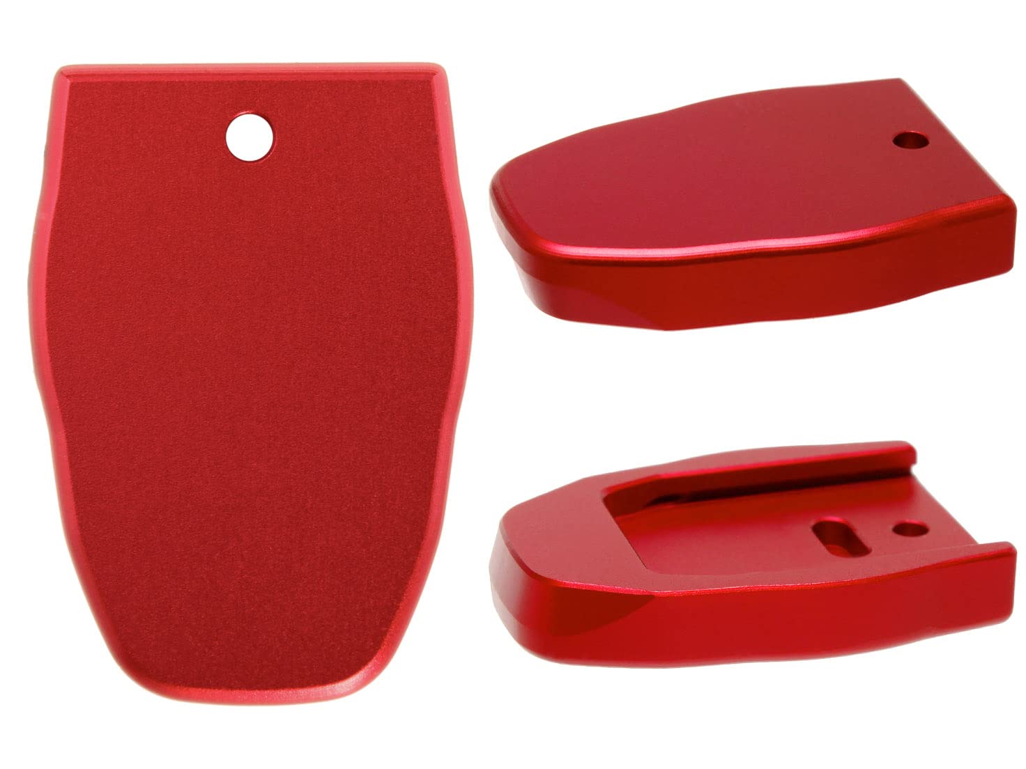 NDZ Performance Magazine Base Plate for Smith & Wesson SD9, SD9 2.0, SD9 VE in 9mm Laser Engraved Anodized Aluminum in Red - Deer Skull 1