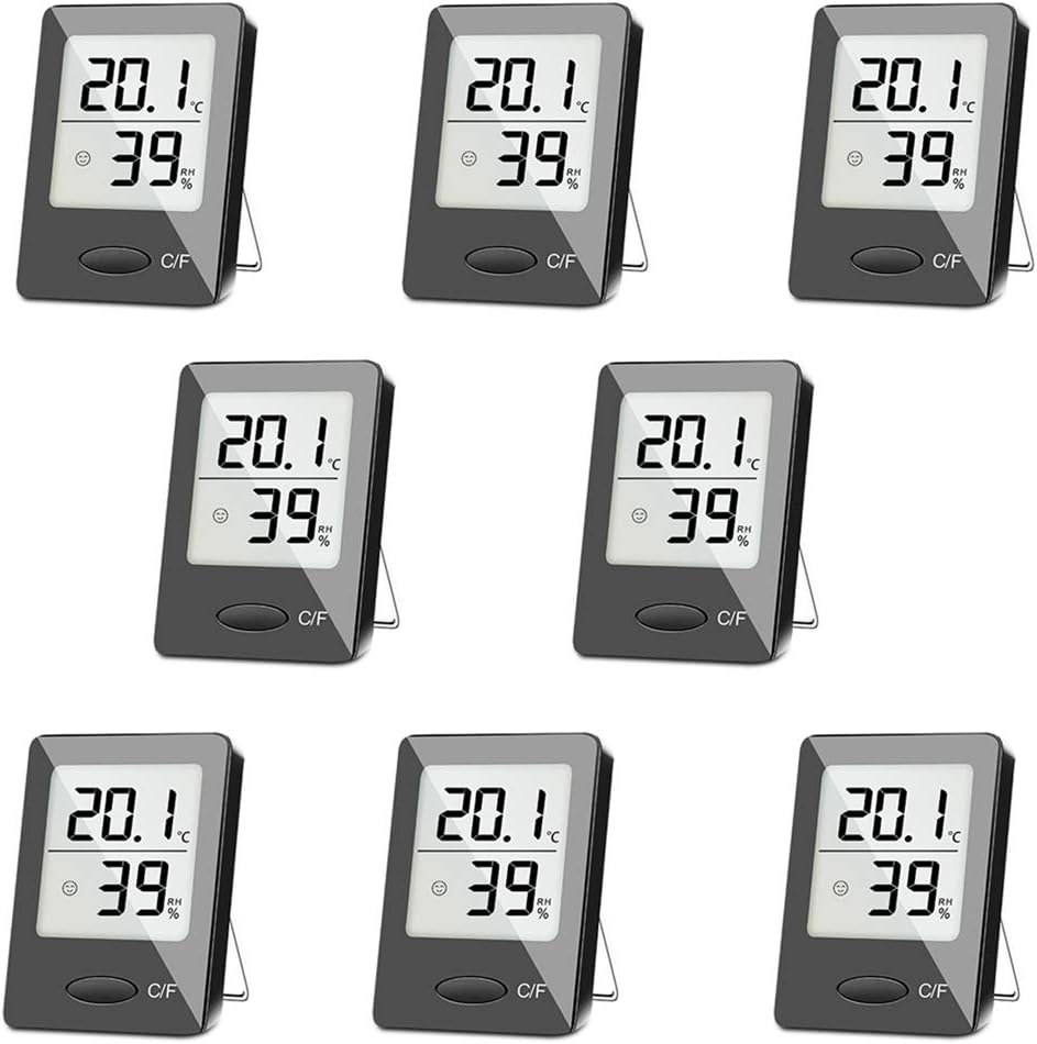 SXCD 8 Pack Digital Hygrometer Indoor Thermometer, Humidity Gauge Indicator Room Thermometer, Accurate Temperature Humidity Monitor Meter for Home, Office, Greenhouse, Mini Hygrometer