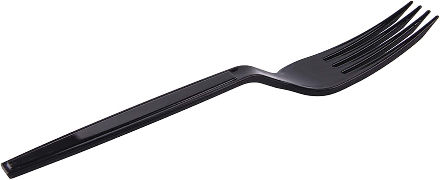 Plastic Fork Disposable Indivily Paad Forks Bla 7-Inch