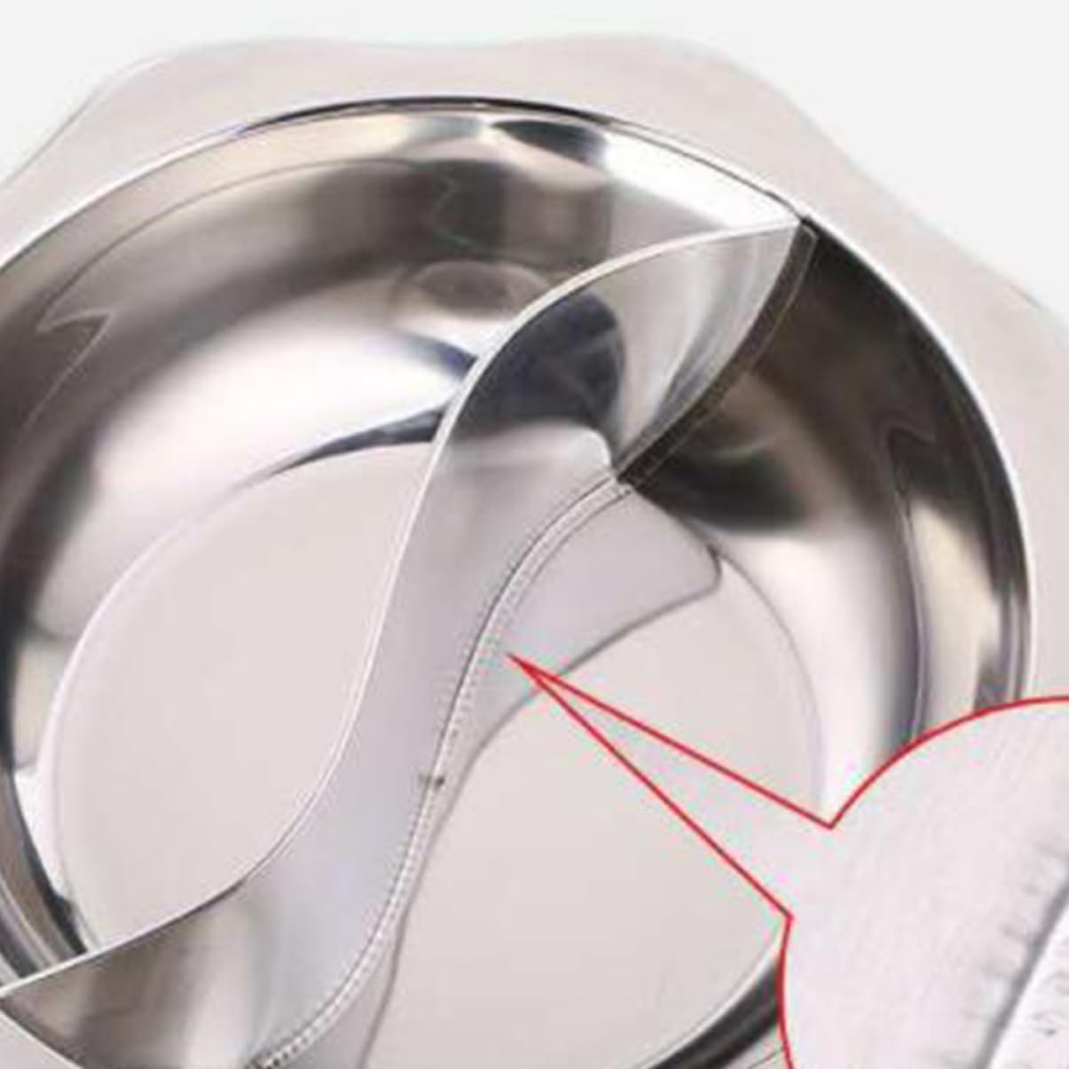 Zerodeko Induction Cooker Pot Stainless Steel Hot Pot Cookware Large Capacity Easy Clean