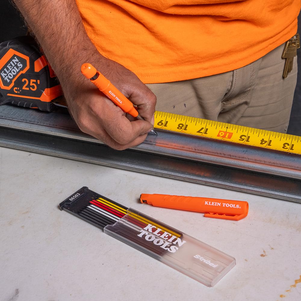 Klein Tools 86503 Skribes 2.8 mm Mechanical Carpenter Pencil Lead Refills, Assorted Color Leads for Woodworking and Construction, 10-Piece - Image 3