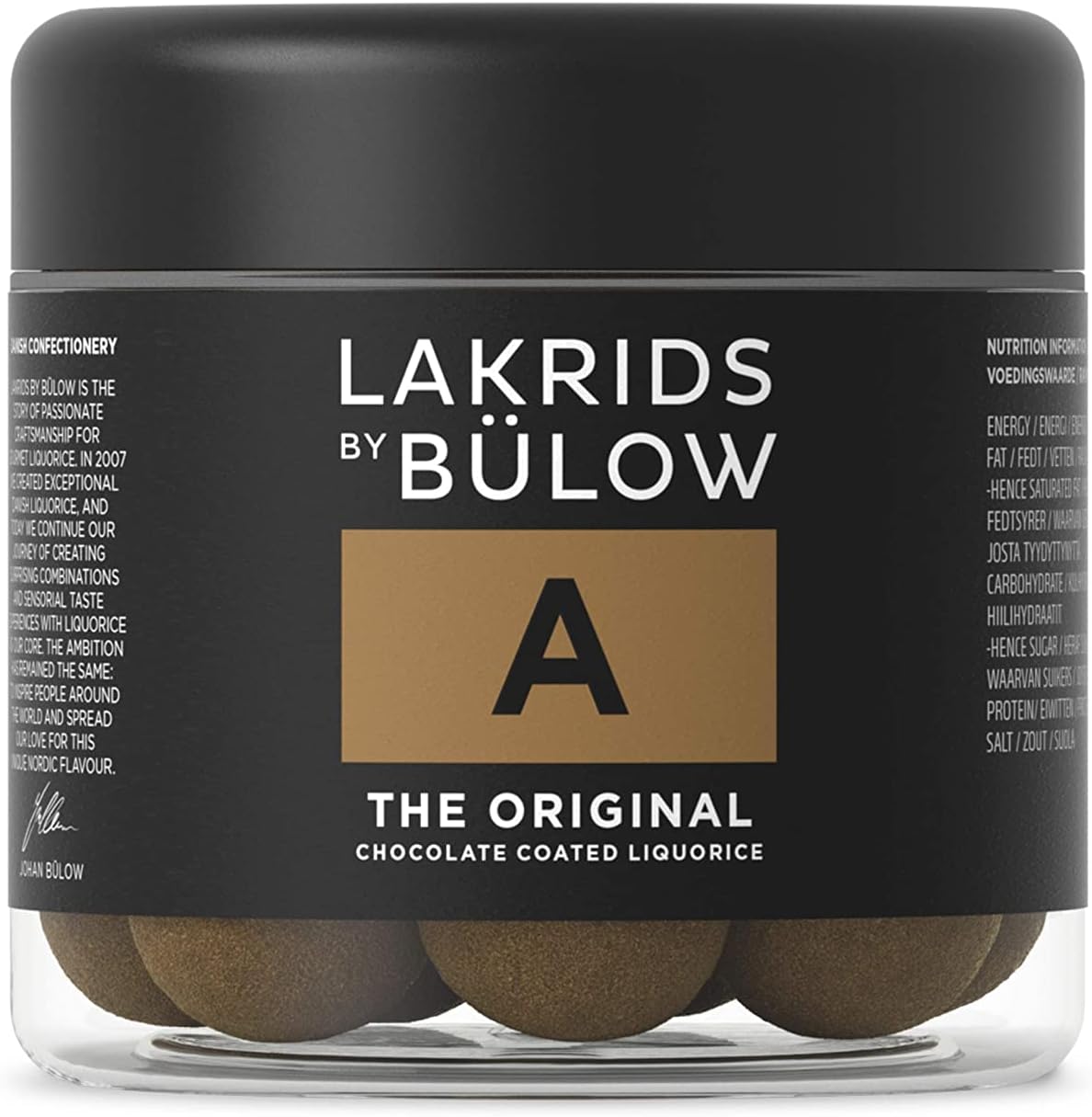 A - The Original - 4.4 oz - Chocolate Coated Gourmet Licorice - Authentic Scandinavian Candy Produced in Denmark