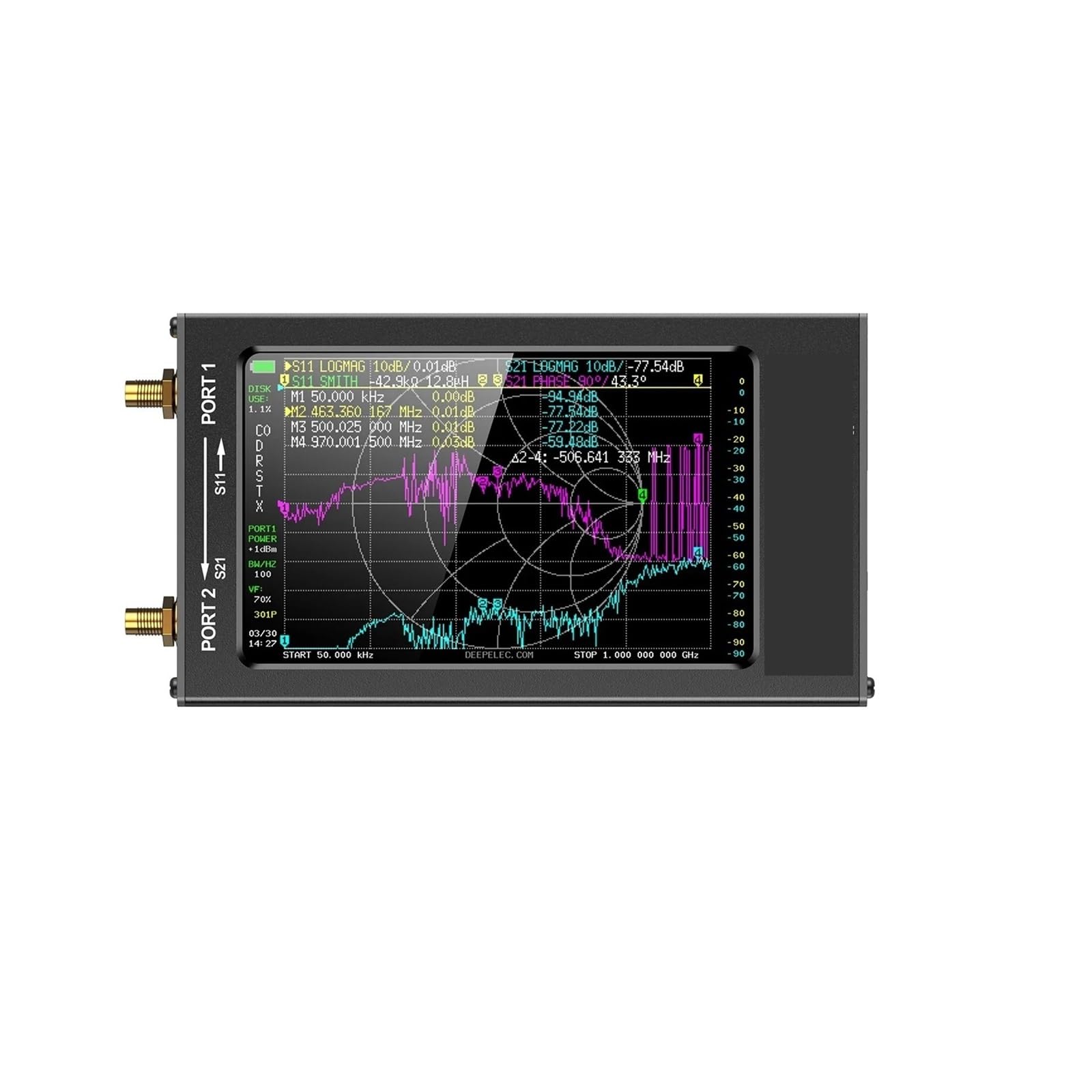 Analizador de red, Analizador De Red Vectorial 10KHz-1.5GHz Medición Antena 0,3 Pulgadas