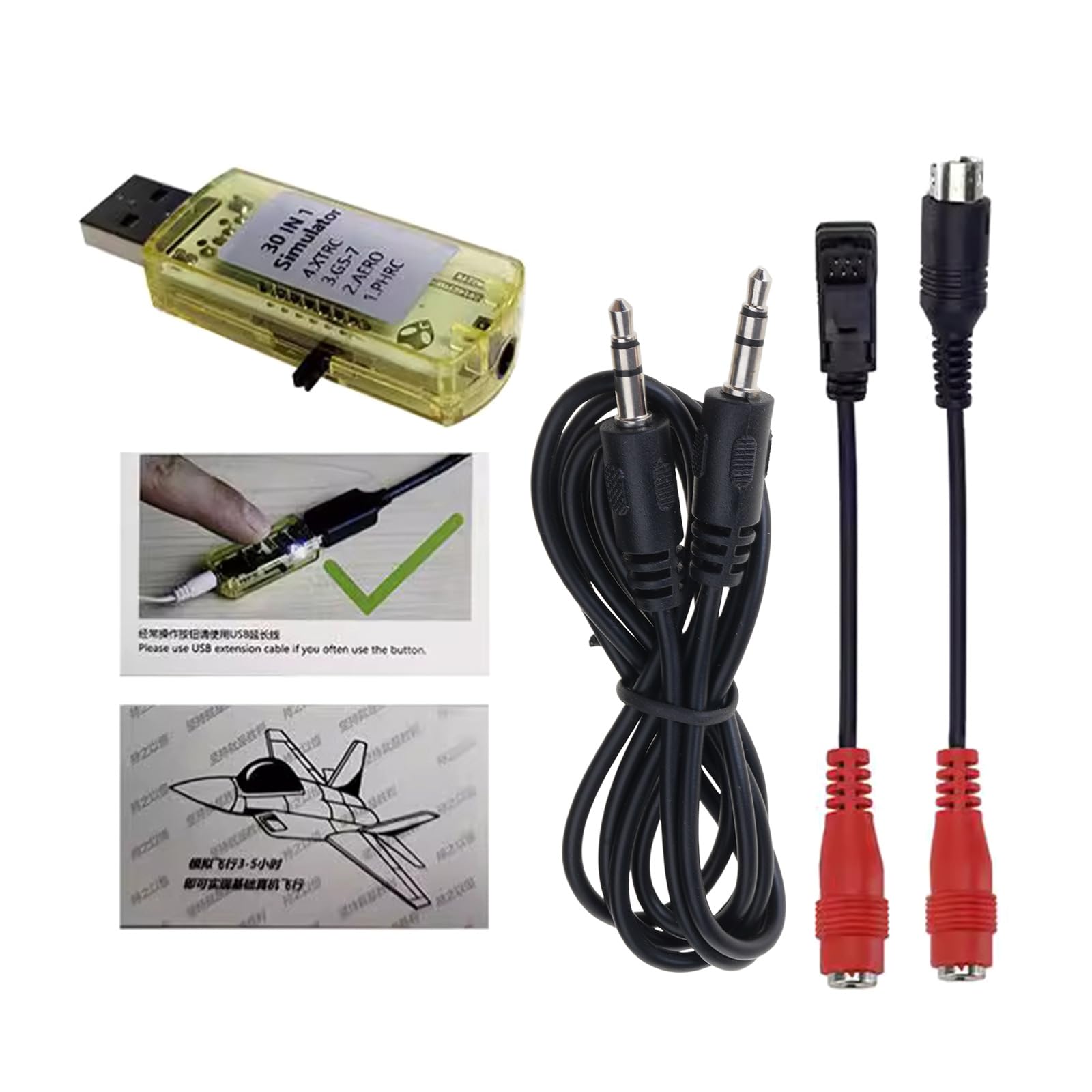 Herramienta de simulación de vuelo USB 30 en 1 con control remoto para drones de ala fija y FPV con dinámica precisa