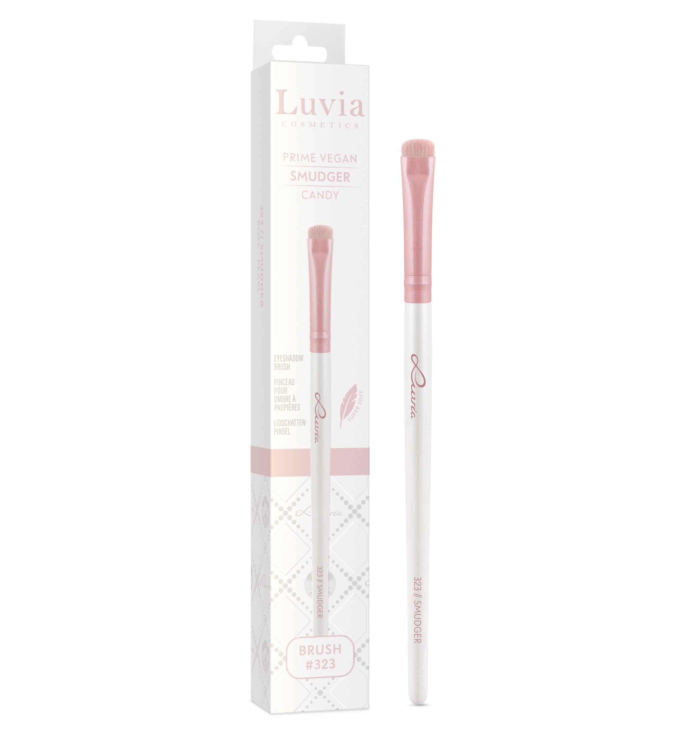 Luvia Professional Makeup Brush, Candy Eyeshadow Brush, Vegan Cosmetic Brush, 323 // Smudger, Pearl / Candy