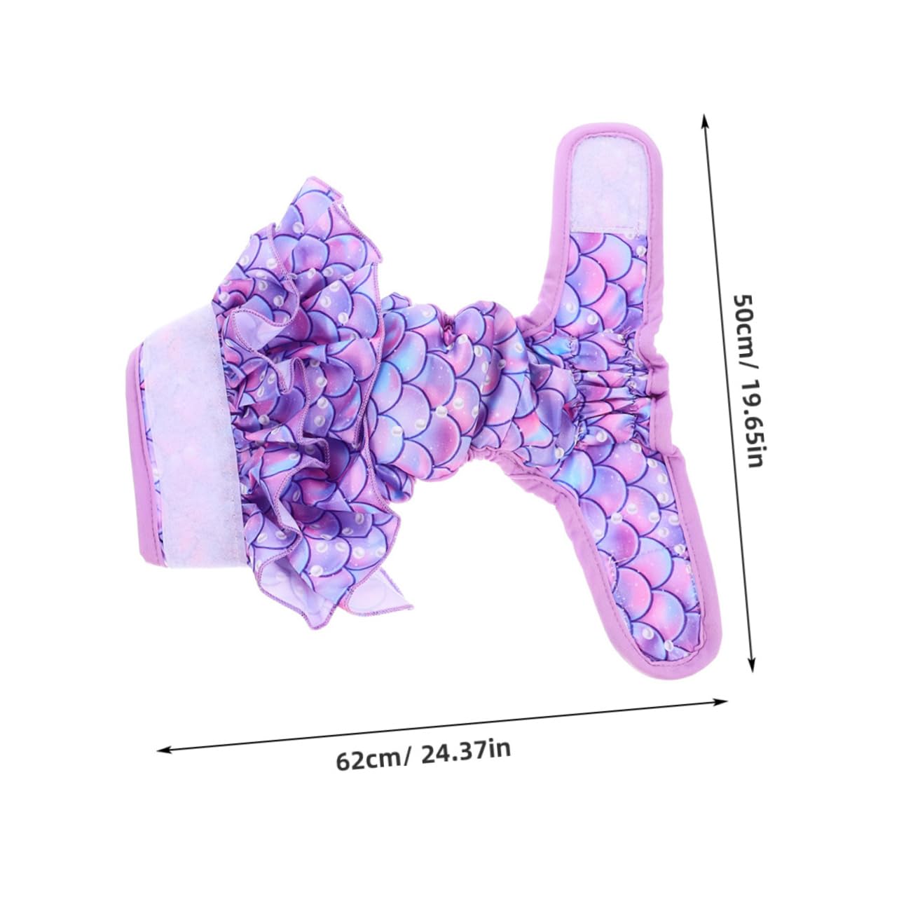 GALPADA Pet Dog Nappy Washable Reusable Puppy Diaper Absorbent Breathable Dog Period Pants Convenient Closures Mermaid Design