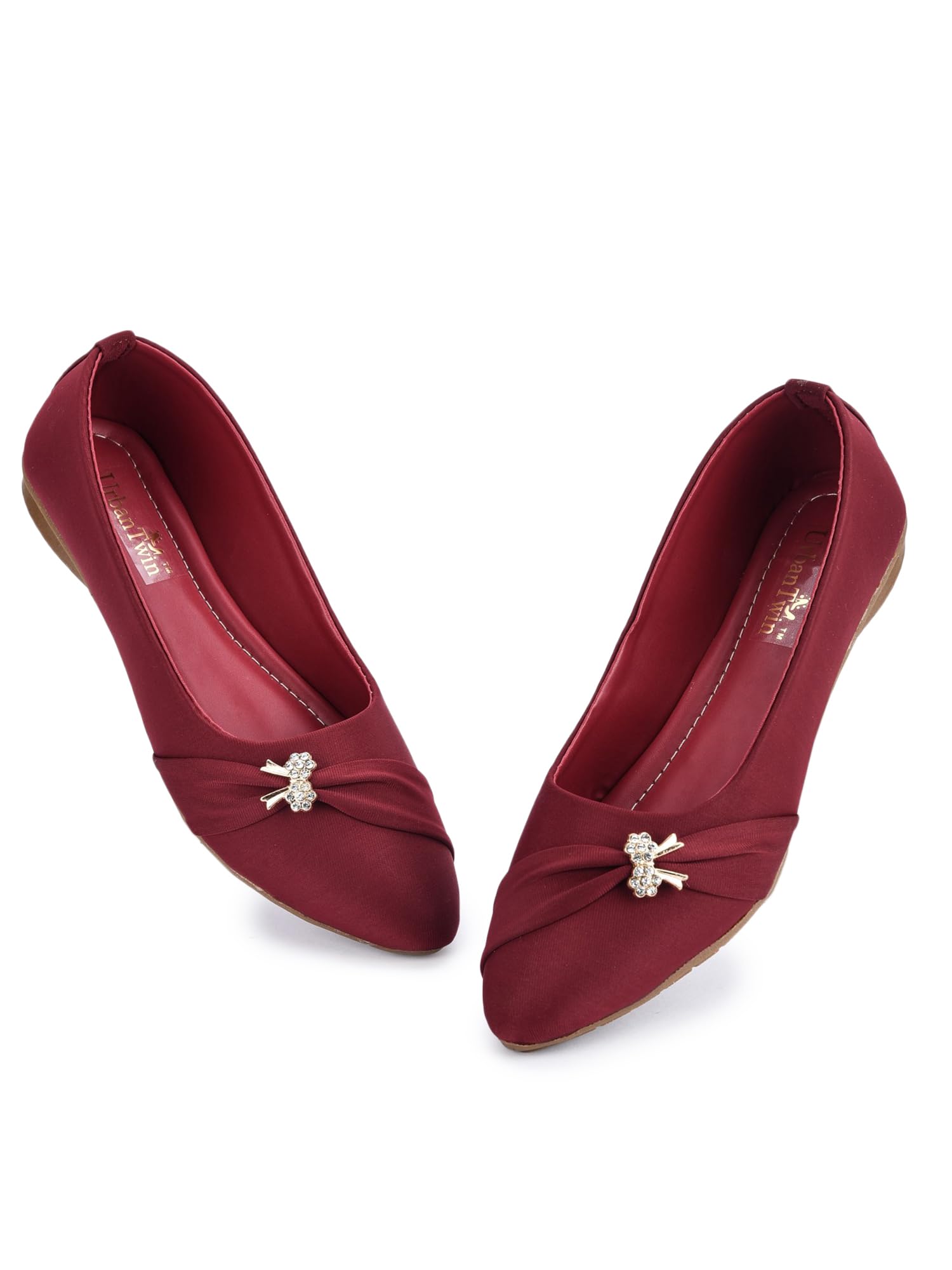 Urban Twin Premium Latest Butterfly Stone Design Women Belly Design Soft Stylish Comfortable Bellies for Women & Girls Footwear | Bellies for Women 1025 (Cherry, 4) (B0D5YPWKK9) Amazon Price History, Amazon Price Tracker