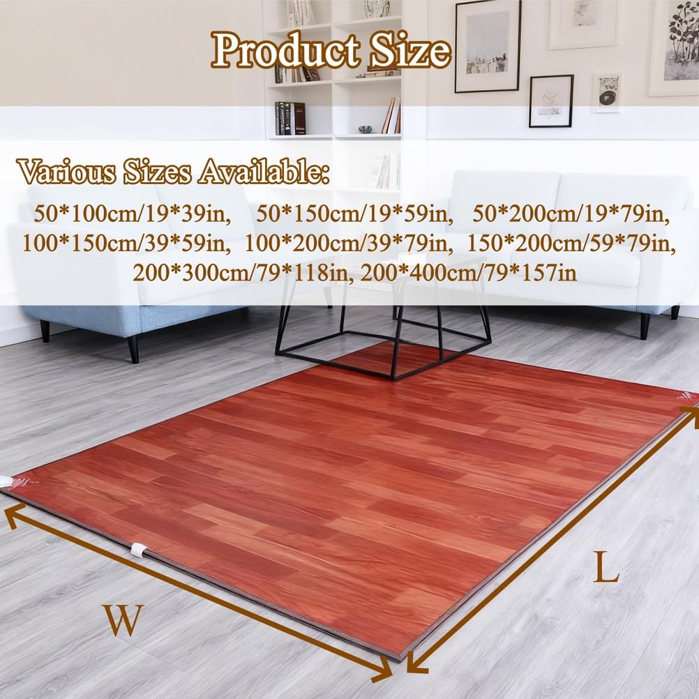 Tappetino riscaldante Grande, riscaldatore Elettrico per Pavimento con Timer, Riscaldamento rapido, scaldapiedi riscaldati sotto la scrivania, per casa, Ufficio, Studio,100 * 150cm
