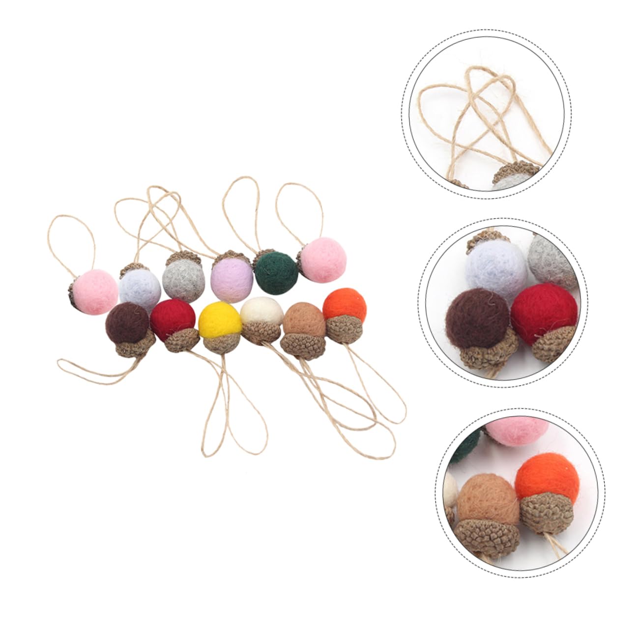 3 Set Di Decorazioni Natalizie in Feltro Di Lana Pigne Pendenti Decorazioni Festive 12 Pezzi * 3 Casuali