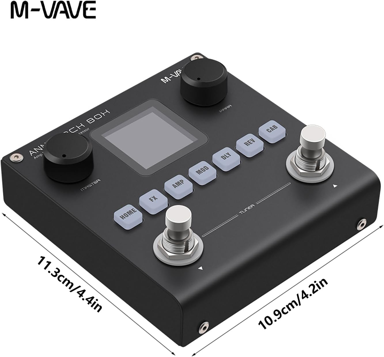 ANN Black Box Portable Guitar Bass Multi-Effects Pedal with 80 Editable Presets, 10-Hour Battery, Bluetooth & App Editing – Compact ANN Modeling Audio Interface