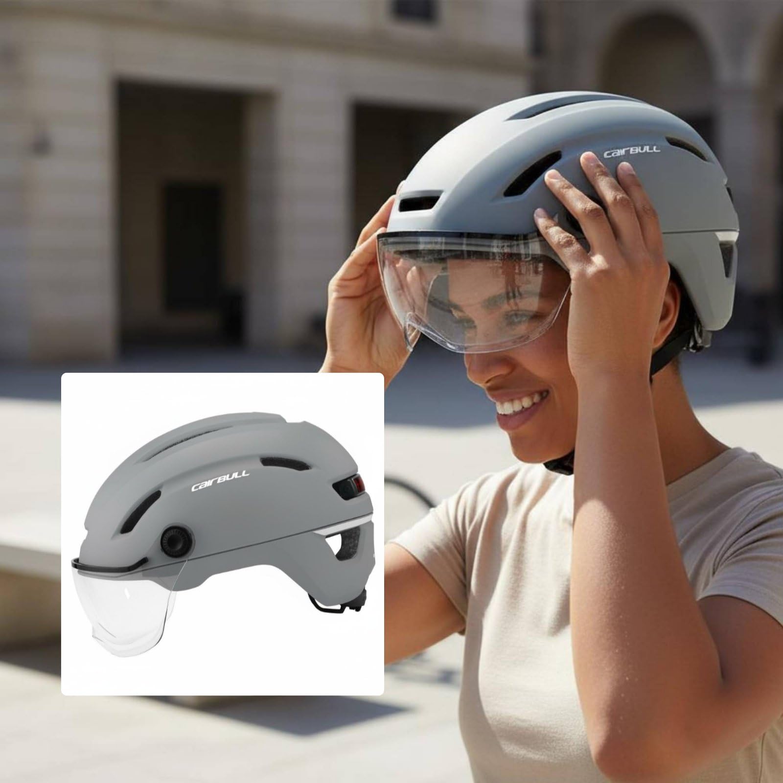 Casco da Ventilato con Porte d'Aria E Comfort PC Certificato Adatto Pendolarismo Commissioni Viaggi Del Fine Settimana, color to 6, M 55-59cm
