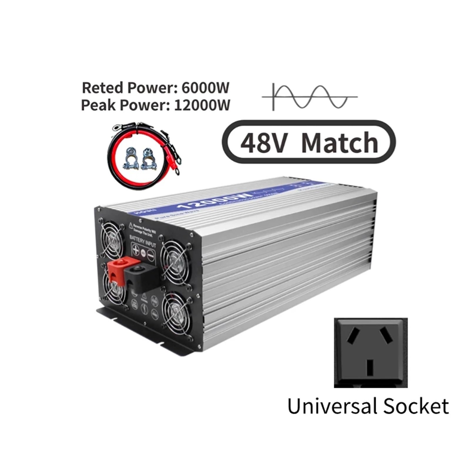 6000W 8000W 12000W czysta fala sinusoidalna przetwornica napięcia 12V 220V DC 24V 48V na AC 230V konwerter samochodowy energię słoneczną(U-12000w-220v-48v)