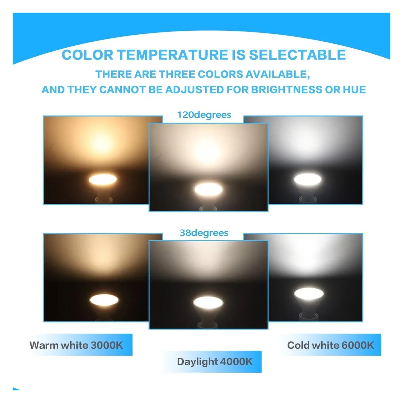 Revive Furniture GU10 żarówka LED 12 sztuk projektor światło bez migotania 3 W 5 W 6 W 7 W 8 W 9 W, światło dzienne 3000K-6000K (120 stopni, 3000 K, 7 Watt)