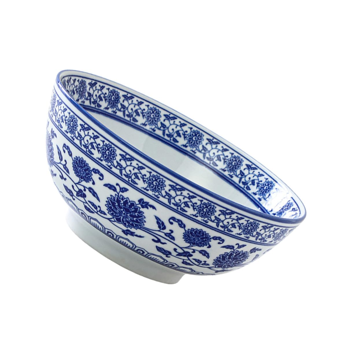 TOYANDONA Bol à Ramen Style Rétro en Céramique Blanche, Grosse Ouverture Facile à Nettoyer, pour Nouilles et Soupe Maison